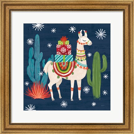Framed Lovely Llamas II Christmas Print