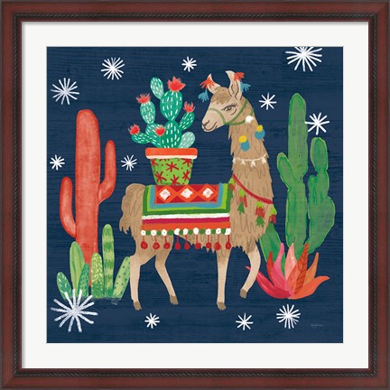 Framed Lovely Llamas III Christmas Print