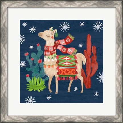 Framed Lovely Llamas IV Christmas Print