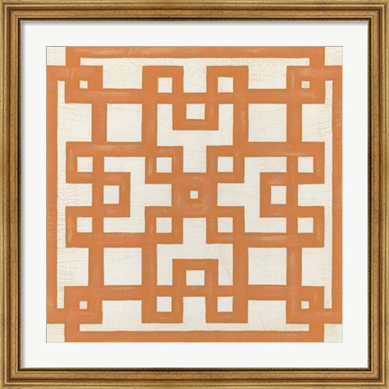 Framed Maze Motif I Print