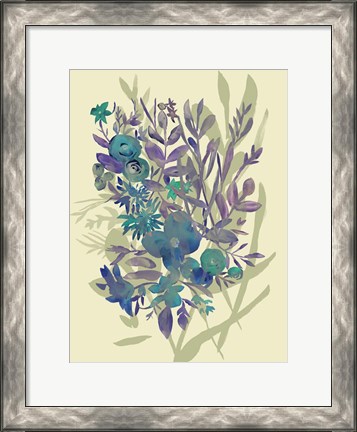 Framed Slate Flowers on Cream I Print