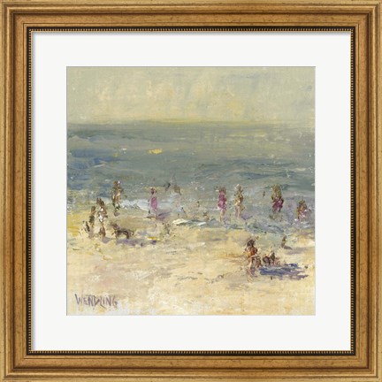 Framed Impasto Beach Day II Print