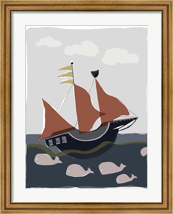 Framed Oceans Ahoy II Print