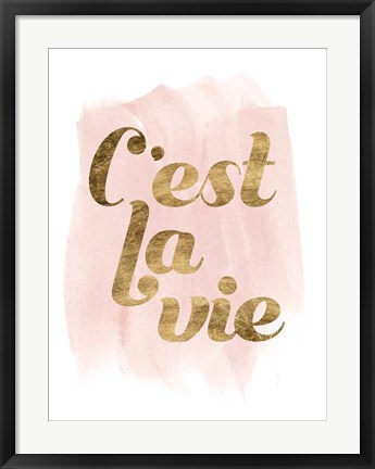 Framed La Vie in Pink IV Print