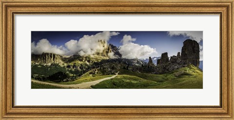 Framed Dolomite Mountain Range Print