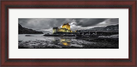 Framed Fairytale Castle Twilight Panorama 3 Black Print