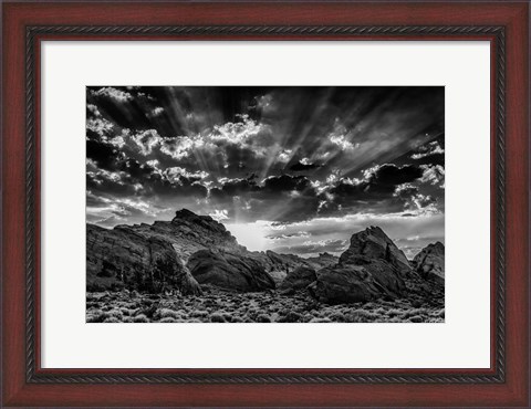 Framed Valley Of Fire 3 Black &amp; White Print