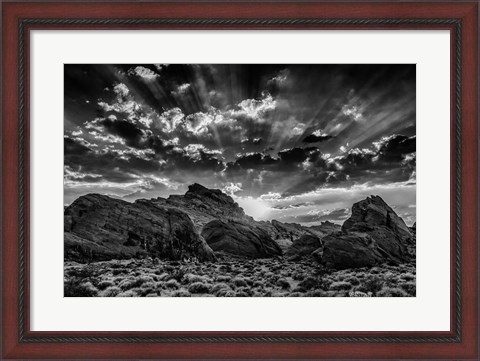 Framed Valley Of Fire 4 Black &amp; White Print