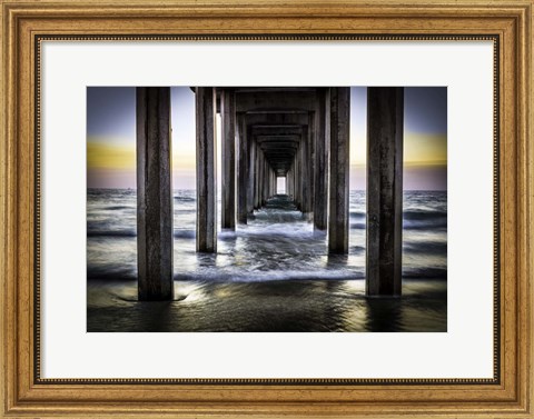 Framed Cali Pier Sunset Print