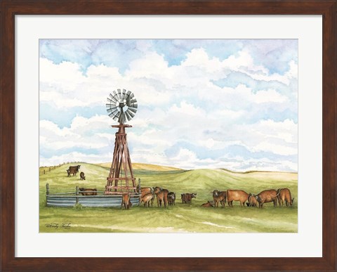 Framed Pasture Cows Print
