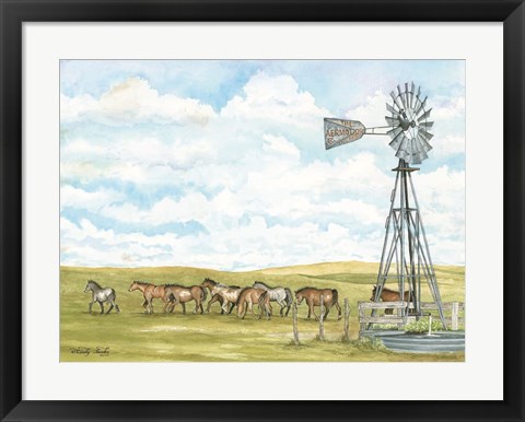 Framed Pasture Horses Print