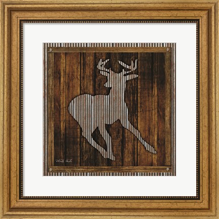 Framed Deer Running II Print