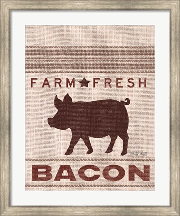 Framed Grain Sack Bacon Print