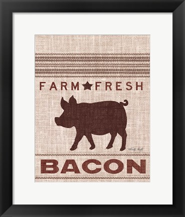 Framed Grain Sack Bacon Print