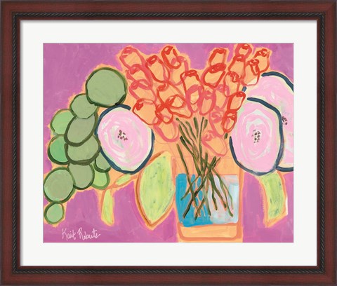 Framed Flowers for Maude I Print
