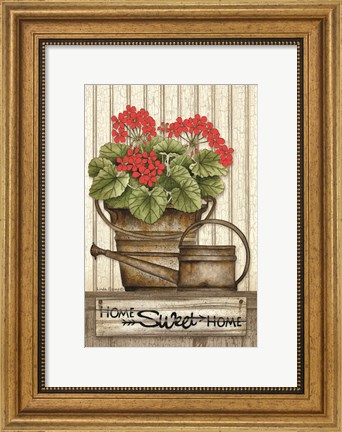 Framed Home Sweet Home Geraniums Print