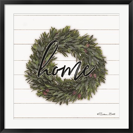 Framed Home Wreath Print