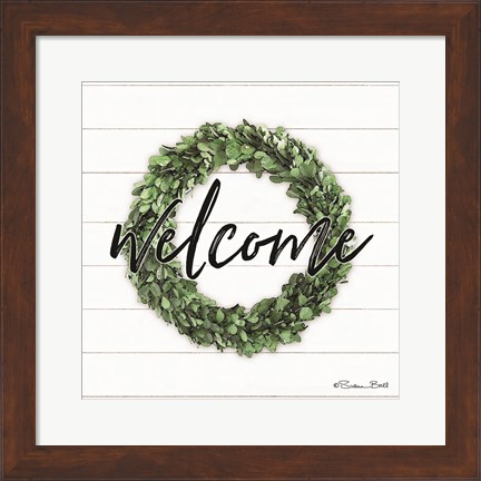 Framed Welcome Wreath Print