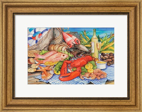 Framed Seafood Platter Print
