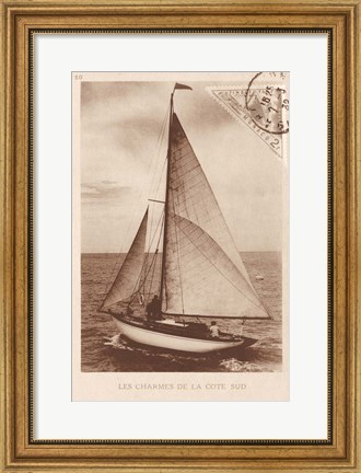 Framed Vintage Sailing II Sepia Print