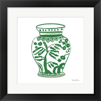 Framed Chinoiserie IV Green Print
