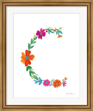 Framed Floral Alphabet Letter III Print