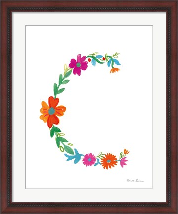 Framed Floral Alphabet Letter III Print