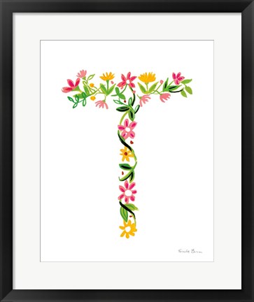 Framed Floral Alphabet Letter XX Print