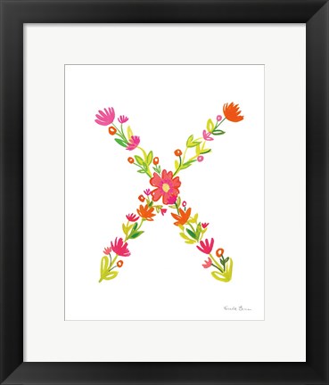 Framed Floral Alphabet Letter XXIV Print