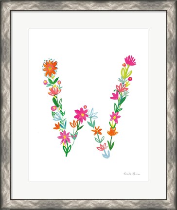 Framed Floral Alphabet Letter XXIII Print