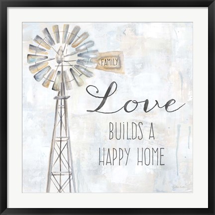 Framed Windmill Love Sentiment Print
