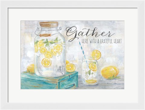 Framed Gather Here Country Lemons Landscape Print
