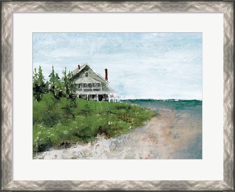 Framed Beach Cottage Life Print