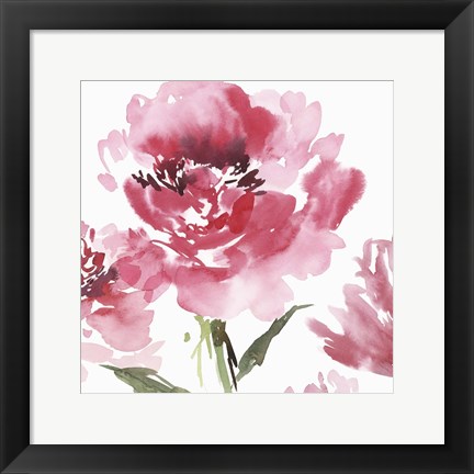 Framed Crimson Blossoms I Print