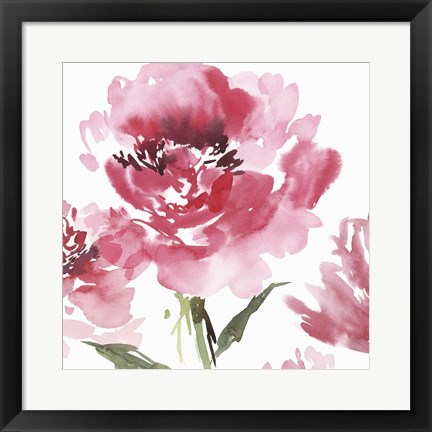 Framed Crimson Blossoms I Print
