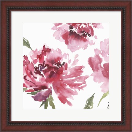 Framed Crimson Blossoms II Print