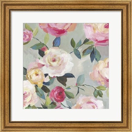 Framed Cascade of Roses II Print