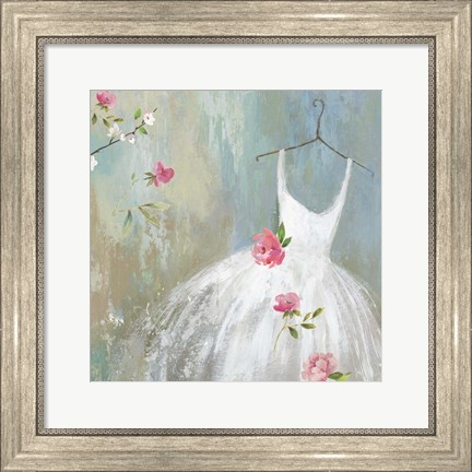 Framed White Dress Print