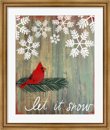 Framed Let It Snow Cardinal Print