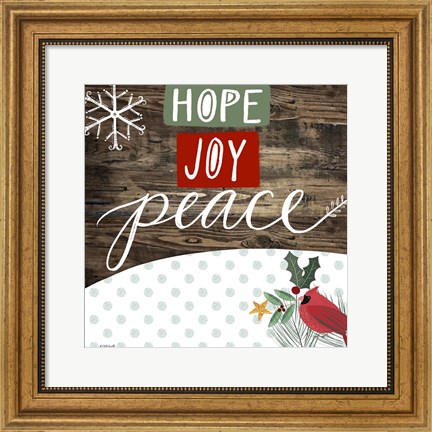 Framed Hope Joy Peace Print
