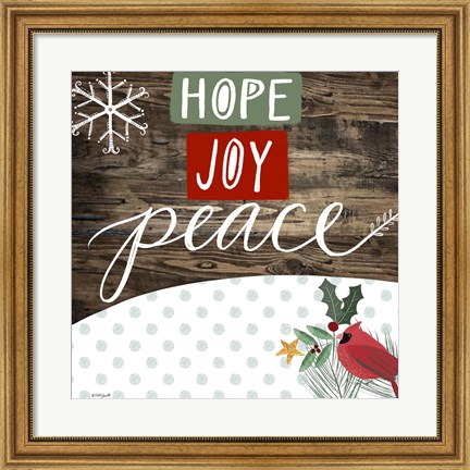 Framed Hope Joy Peace Print