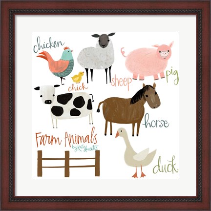 Framed Farm Animals Print
