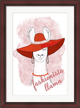 Framed Fashionista Llama Print
