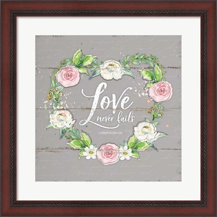 Framed Love Wreath - Gray Print
