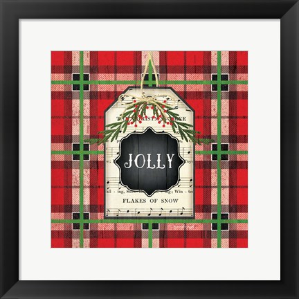 Framed Jolly Christmas Plaid Print