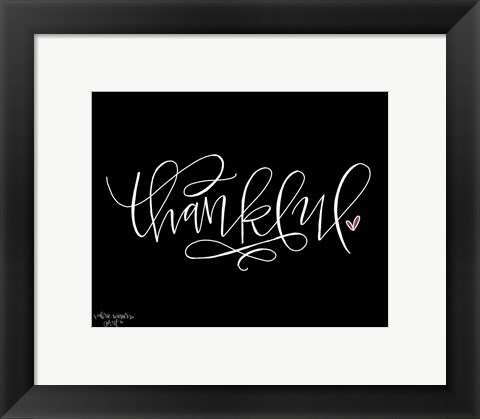 Framed Thankful Black Print