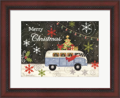 Framed VW Christmas Bus Print