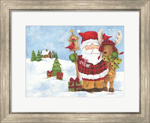 Framed Lodge Santa Print