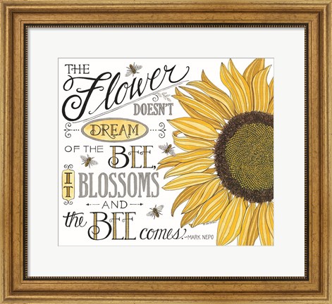 Framed Bee Comes Print