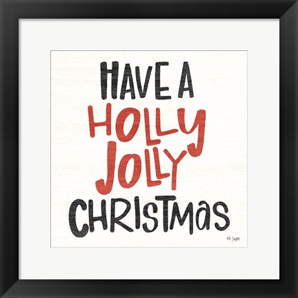 Framed Holly Jolly Christmas Print